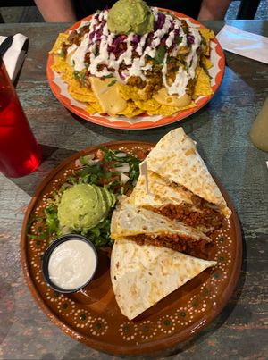 Texan nachos and quesadilla at Mariachi's Dine-In in Fort Worth
