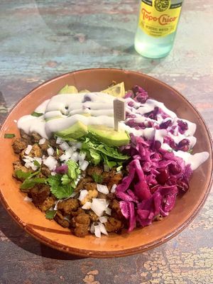 Vegano bowl with hickory chik-in vegano   at Mariachi's Dine-In in Fort Worth