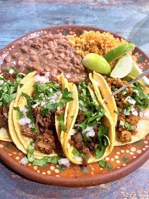 Vegan corn taco plate   at Mariachi's Dine-In in Fort Worth