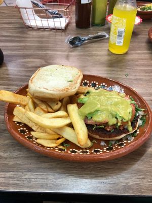 La Charra Vegana Burger at Mariachi's Dine-In in Fort Worth