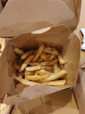 Garlic fries at Julie Goes Green in Los Angeles