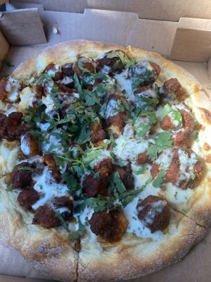 Spicy Buffalo Pizza  at Julie Goes Green in Los Angeles