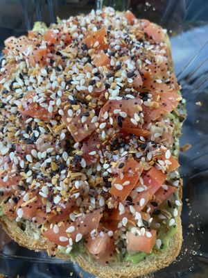 Avocado toast at Julie Goes Green in Los Angeles