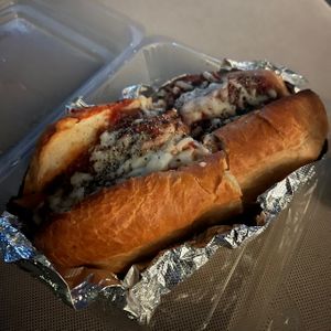 Chick’n parmigiana sub  at Julie Goes Green in Los Angeles