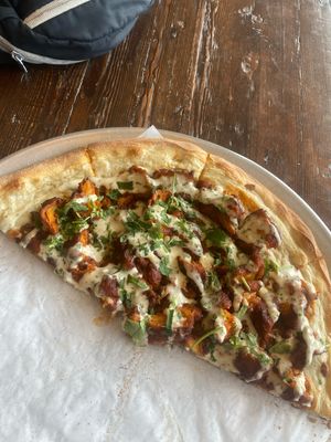 Feisty buffalo pizza   at Julie Goes Green in Los Angeles