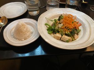 Goddess Garlic (vegan option, with tofu) at Thep Thai Restaurant in New York City