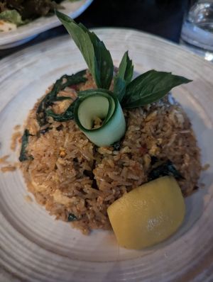 Basil Fried Rice (Vegan option with tofu) at Thep Thai Restaurant in New York City
