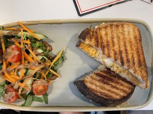 Vegan cheese toastie “Reuben”  at The Treehouse Board Game Cafe in Sheffield