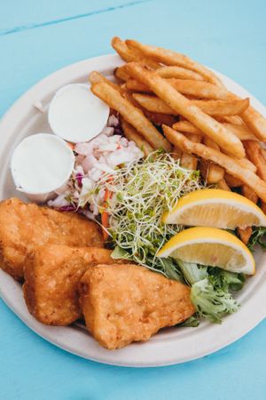 "Fish" + Chips Plate at Earth Aloha Eats - Waikiki in Honolulu