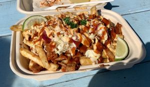 Pulled pork fries at Earth Aloha Eats - Waikiki in Honolulu