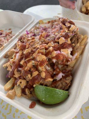 Pulled pork fries  at Earth Aloha Eats - Waikiki in Honolulu