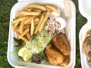 Phish & chips (a must try!)  at Earth Aloha Eats - Waikiki in Honolulu