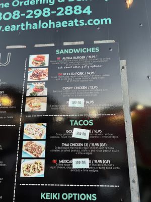 Menu  at Earth Aloha Eats - Waikiki in Honolulu