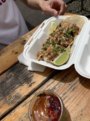 chicken tacos  at Earth Aloha Eats - Waikiki in Honolulu