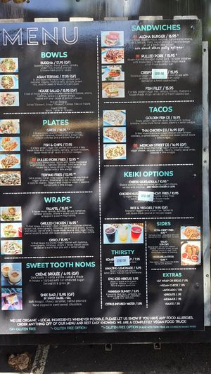 Menu at Earth Aloha Eats - Waikiki in Honolulu