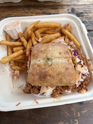 Pulled pork sandwich  at Earth Aloha Eats - Waikiki in Honolulu