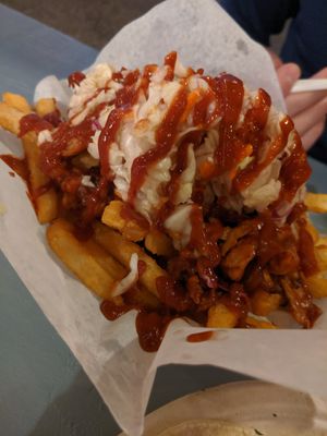 BBQ PULLED PORK FRIES at Earth Aloha Eats - Waikiki in Honolulu