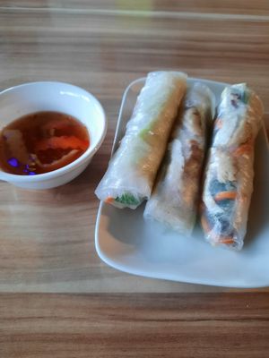 Shredded tofu rolls at Just Vegan in Sunshine