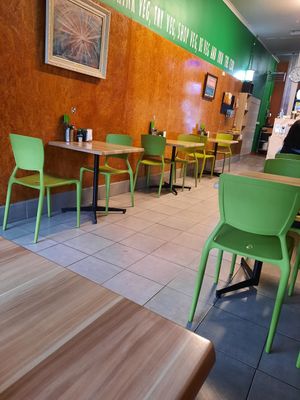 Indoor seating at Just Vegan in Sunshine