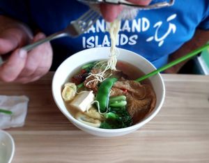 Slurpy soup at Just Vegan in Sunshine