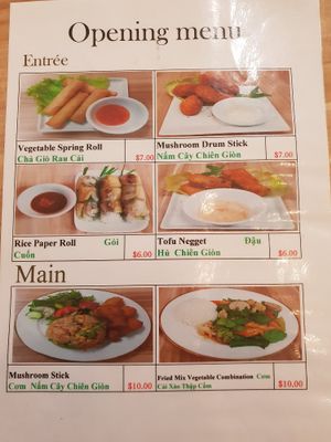 Entree menu at Just Vegan in Sunshine