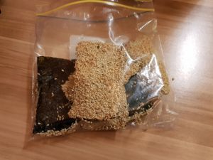 Sesame seaweed crackers! Soooo tasty. at Just Vegan in Sunshine