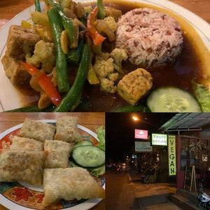 Black pepper rice and murtabak, delicious!!! at Tasty Vegan - Jl Danau Poso in Sanur