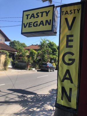 Front sign  at Tasty Vegan - Jl Danau Poso in Sanur