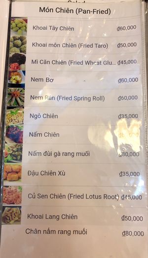 Menu page 2 at Linh Dam in Hanoi