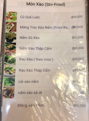 Menu page 3 at Linh Dam in Hanoi