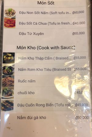 Menu page 4 at Linh Dam in Hanoi