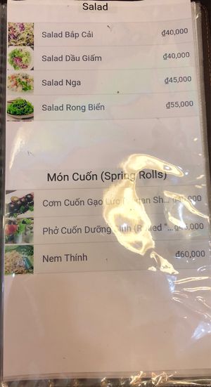 Menu page 5 at Linh Dam in Hanoi
