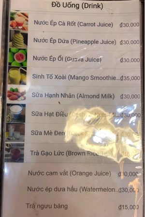 Menu page 8 at Linh Dam in Hanoi
