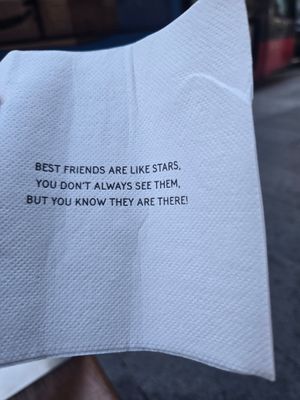 Cute napkin! at Black Star Pastry in Sydney