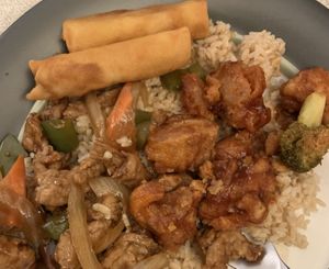 3 Cups Veg Chicken, General Tso’s Veg Chicken, & Spring Rolls! 😋 at Super Bowl Cuisine in Kingston