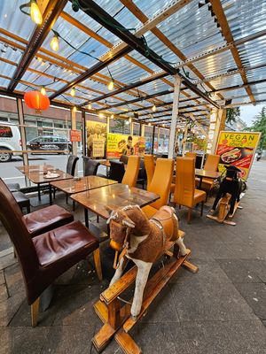 Outdoor seating at Selam Helal in Dusseldorf