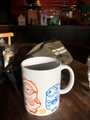 Guter Starker Kaffee (die andere Tasse war im Starwars Thema)  at Marny's in Dusseldorf