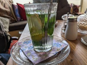 Mint lime ginger tea - it was very light on the ginger flavor at Marny's in Dusseldorf