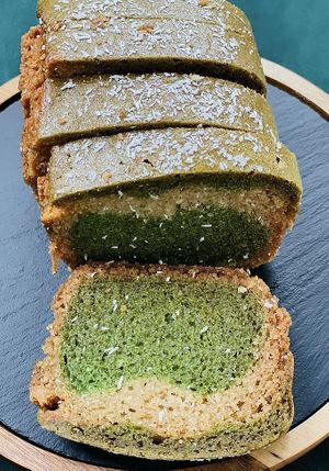 Pandan cake (from Willem-pie): I didn’t taste the pandan (unlike Kluts’ pandan pie) and it was a bit bland. at STACH food in Utrecht