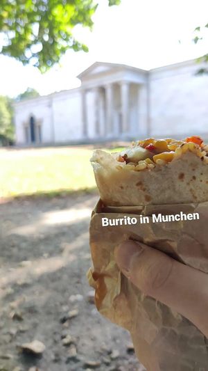 Burrito in front of the museum at Burrito Company in Munich