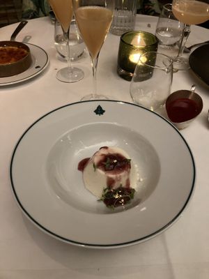VE & GF panna cotta  at The Ivy in Cambridge