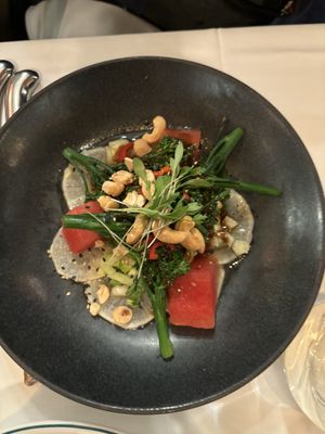 Starter salad  at The Ivy in Cambridge