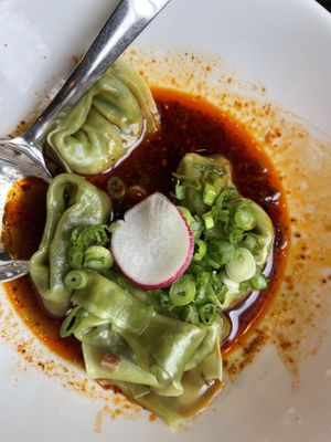 spicy vegan wontons   at Din Tai Fung in San Diego