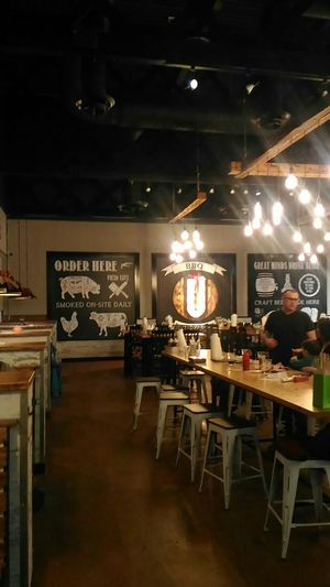 Seating at Upstreet BBQ Brewhouse in Dartmouth