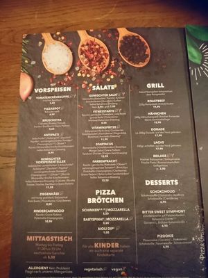 Menu 2 at Aposto in Dresden