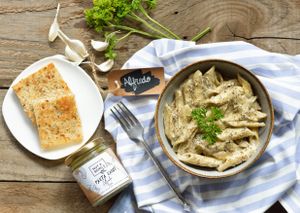 Vegan White sauce pasta  at Nut and Bowls in New Delhi