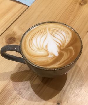 Cappuccino (in almond milk) at Nut and Bowls in New Delhi