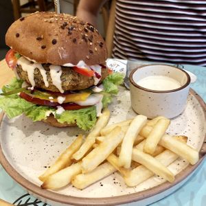 Creamy Shrooms Burger at Nut and Bowls in New Delhi