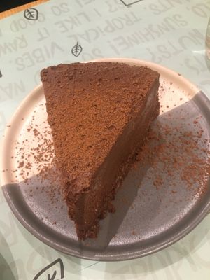 Chocolate cheesecake at Nut and Bowls in New Delhi