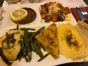 Vegan tasting plate   at Trattoria Baraldi  in Bologna